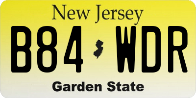 NJ license plate B84WDR