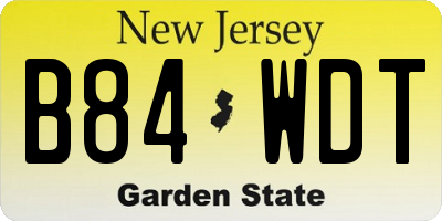 NJ license plate B84WDT