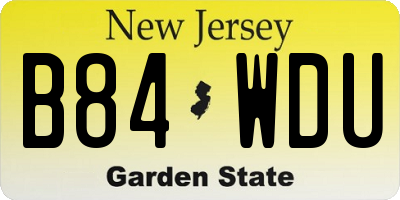 NJ license plate B84WDU