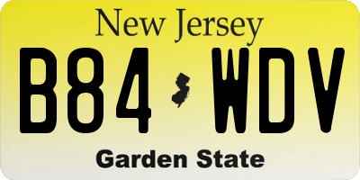 NJ license plate B84WDV