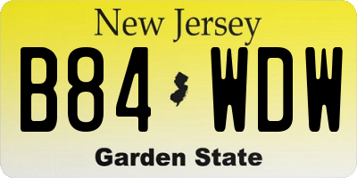 NJ license plate B84WDW