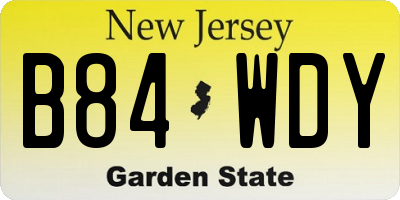 NJ license plate B84WDY