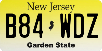 NJ license plate B84WDZ