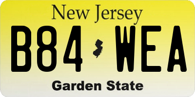 NJ license plate B84WEA