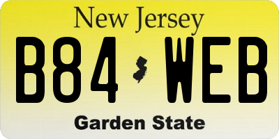 NJ license plate B84WEB