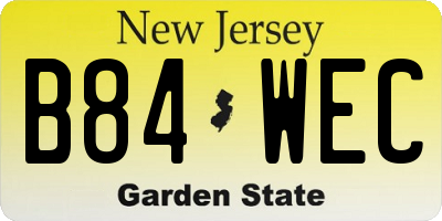 NJ license plate B84WEC