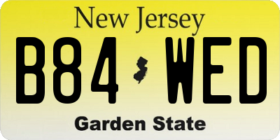 NJ license plate B84WED