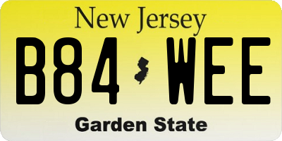 NJ license plate B84WEE