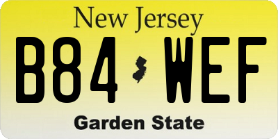 NJ license plate B84WEF
