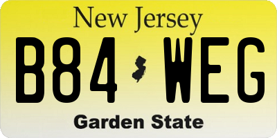 NJ license plate B84WEG