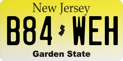 NJ license plate B84WEH
