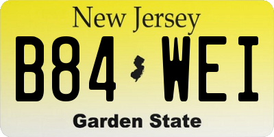 NJ license plate B84WEI