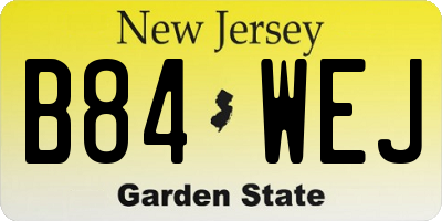 NJ license plate B84WEJ