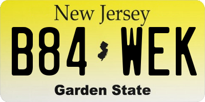 NJ license plate B84WEK