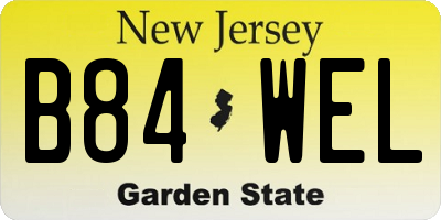 NJ license plate B84WEL