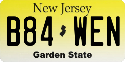 NJ license plate B84WEN