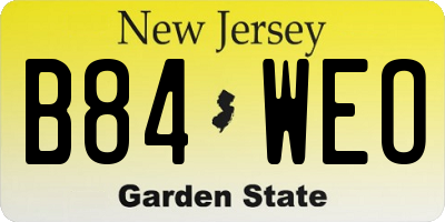 NJ license plate B84WEO