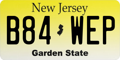 NJ license plate B84WEP