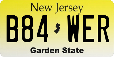 NJ license plate B84WER