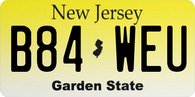 NJ license plate B84WEU