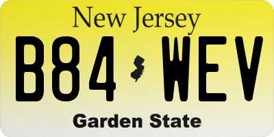NJ license plate B84WEV