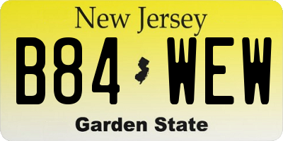 NJ license plate B84WEW
