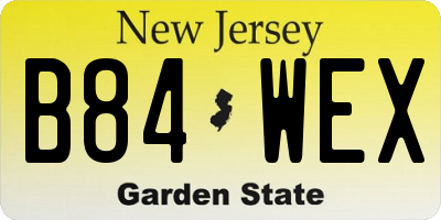 NJ license plate B84WEX