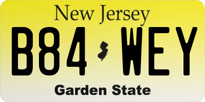 NJ license plate B84WEY