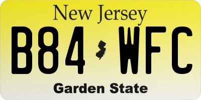 NJ license plate B84WFC