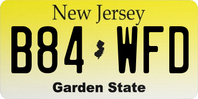 NJ license plate B84WFD