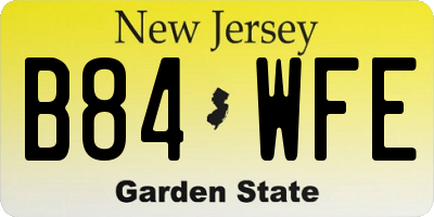 NJ license plate B84WFE