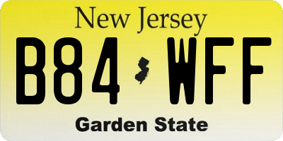 NJ license plate B84WFF
