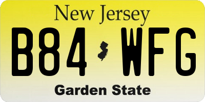 NJ license plate B84WFG