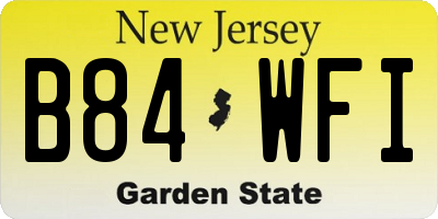 NJ license plate B84WFI