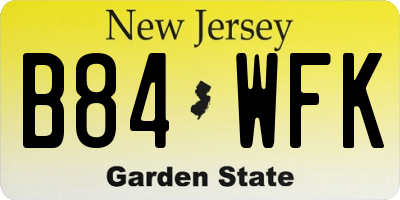 NJ license plate B84WFK