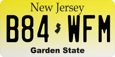 NJ license plate B84WFM