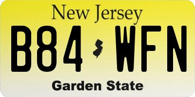 NJ license plate B84WFN
