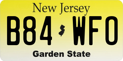 NJ license plate B84WFO