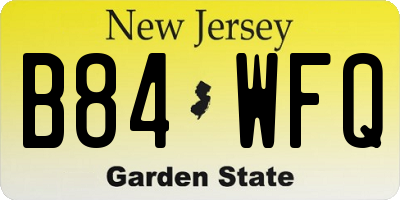 NJ license plate B84WFQ