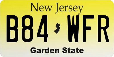 NJ license plate B84WFR