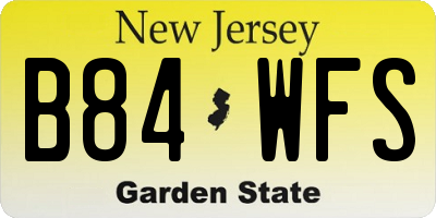 NJ license plate B84WFS