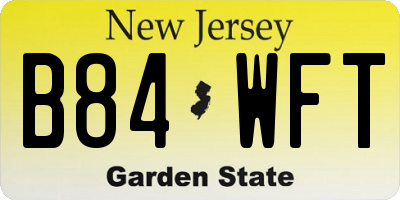 NJ license plate B84WFT