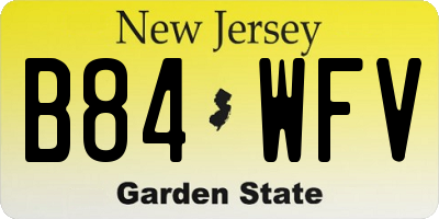 NJ license plate B84WFV