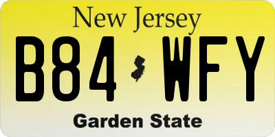 NJ license plate B84WFY