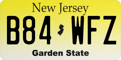 NJ license plate B84WFZ