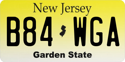 NJ license plate B84WGA