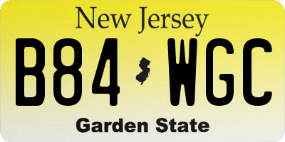 NJ license plate B84WGC