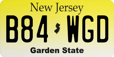 NJ license plate B84WGD