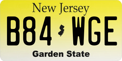 NJ license plate B84WGE