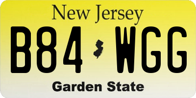 NJ license plate B84WGG